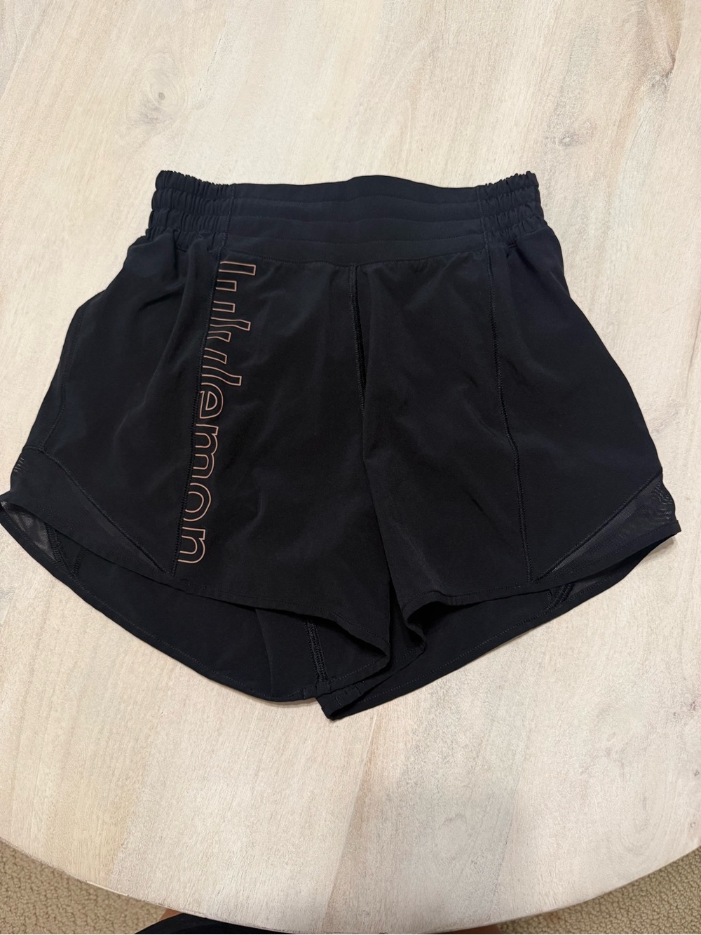 lululemon athletica Black Athletic Running Shorts with Subtle Logo